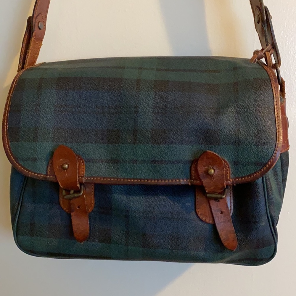 VTG Polo Ralph Lauren Tartan Messenger Bag